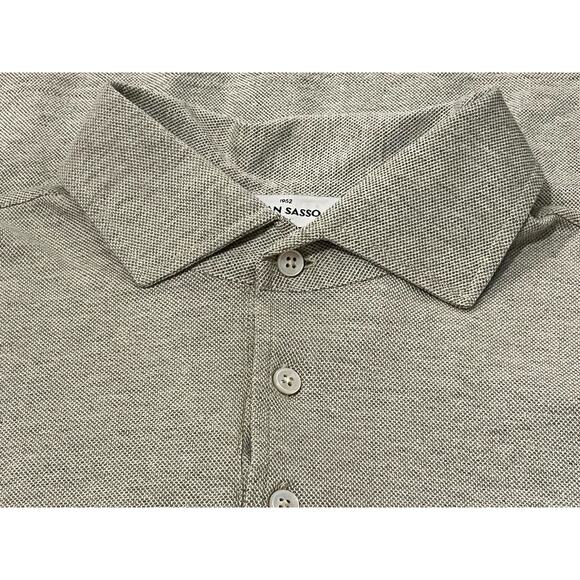 Gran Sasso Oatmeal Brown Polo Short Sleeve Shirt Beige Mens 54 L/XL Italy Made - Picture 1 of 5